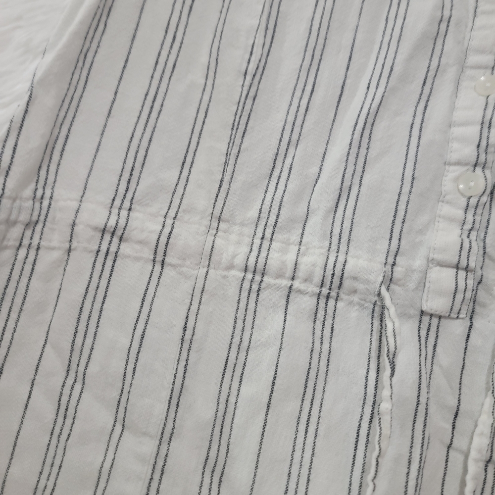 Esmara Linen Sleeveless Striped Midi Dress - White and Gray Size 8 - Picture 2 of 16